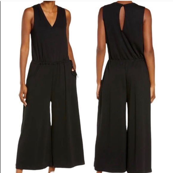 Sweaty Betty Cruise Jumpsuit Wide Leg Pants in Black Minimalist Loungewear S - Picture 7 of 16